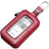 JNNJ Portachiavi per Auto in Pelle, Borsa Portachiavi Auto Con Gancio in Metallo, Portachiavi Portatile Con Chiusura a Cerniera per Auto, Universali per Uomini Donne Protezione Chiave(Borgogna)