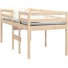vidaXL Letto a Soppalco 75x190 cm in Legno Massello di Pino