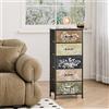 Welfuturer Cassettiera con 5 cassetti in tessuto, armadio in tessuto con design floreale, cassettiera per camera da letto, soggiorno, cameretta dei bambini e corridoio