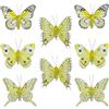 MIK Funshopping Farfalle decorative con clip per decorazioni colorate (set da 8 pezzi, giallo)