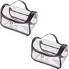 Loopunk 2 Pezzi Borsa da toilette trasparente,Borsa per il trucco, Spesso di alta qualità Borsa da trucco impermeabile Cosmetici con Zip Beauty Case da Borsa da Viaggio Donna Uomo Wash Bags Organizer