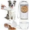 Liphier Bottiglia per cani portatile 2 in 1 per Viaggio(Bianco, 350ml)