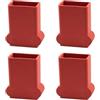 SagaSave 4 coperture per piedini della scala, protezioni antiscivolo in gomma per scala, accessori di ricambio (rosso, 27,5 x 50 mm)
