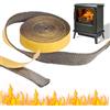 Theiuaoqwe Guarnizione Stufa a Legna 3m x 18mm x 3mm Guarnizione Stufa a Pellet Guarnizione Adesiva Guarnizione Alta Temperatura Guarnizione Forno Guarnizioni Adesive Adatte per Caminetti Quadrati e Stufe Diritt