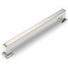 Amerdeco 6 pezzi Maniglie per Mobili da Cucina Distanza fori 160mm Nichel Satinato Spazzolato Maniglie cucina armadietti in acciaio Lega di zincoper mobili da cucina per mobili UK0019