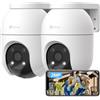 EZVIZ C8c 2MP 2PK Telecamera di Sorveglianza Wi-Fi da Esterno a 360° | Rilevamento Umano, Visione Notturna a Colori, Monitoraggio Auto-Zoom, Audio Bidirezionale, Difesa Attiva, IP65