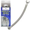 MONTERAL Tubo Corazzato 20 cm F 3/8" x F 1/2" DN8 DE13 - Tubo Flessibile Realizzato in Acciaio Inox con Intervallo di Pressione di Esercizio Max 10 bar e Temperatura Max +70°C - Garanzia di 10 Anni - MONTERAL