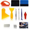 NIRJIK Set di 10 attrezzi per la pellicola di finestrini dell'auto, raschietto con feltro, strumento di precisione, taglierina e spatola in plastica per rimuovere bolle e pellicole