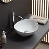Kiamami Valentina - Lavabo In Appoggio Ovale In Ceramica Per Rubinetto A Muro