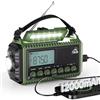 Mesqool Radio a manovella con batteria ricaricabile da 12000 mAh, portatile da campeggio con torcia e luce da lettura,di emergenza tipo C, allarme SOS Dynamo per escursioni