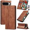Jasonyu Cover per Google Pixel 9 Pro XL Flip Custodia in Pelle PU, Cover a Libro Portafoglio, Funzione Supporto, Magnetica, Slot Schede, TPU Bumper Caso Custodia per Pixel 9 Pro XL (Marrone)