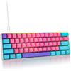 SbocKeeb Tastiera da Gaming 60 Percento, Tastiera Meccanica RGB Cablata America QWERTY, Mini 61 Tasti USB Anti-Ghosting per PC Gamer e Tipisti（GS61 RGB-61 Rosa）