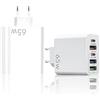 KIRVOS Caricatore USB-C - 65 W 5 porte con USB-C e USB-A - Compatibile con iPhone-Serie/Samsung/Huawei/Xiaomi ecc