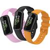 KUSINHOKA Cinturino Orologio in Silicone per Fitbit Inspire 3, [3 Pezzi] Smontaggio Rapido Ricambio di Cinturino con Fibbia in Acciaio, Giallo + Viola + Nero