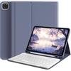 GKABXY Custodia per tastiera per iPad Pro 4./Pro 3./Pro di 2a generazione, con tastiera Bluetooth rimovibile magnetica e supporto pieghevole Folio, con portapenne, per iPad Pro da 11 pollici, viola