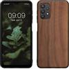 kwmobile Custodia Compatibile con Samsung Galaxy A32 5G Cover - Protezione in Legno per Smartphone - Back Case con Bumper in Silicone TPU - marrone scuro legna