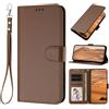 XINQCASE per iPhone X/iPhone XS, Custodia a Portafoglio in Pelle PU [Tracolla Staccabile], Flip Libro Custodia Cover per iPhone X/iPhone XS, Marrone