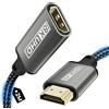 Zestiq Cavo di prolunga HDMI, cavo di prolunga HDMI 8K da maschio a femmina 48 Gbps ultraveloce UHD HDR ARC 3D compatibile con TV Stick, Roku, Blu-Ray, Xbox, PS5, HDTV, laptop - 2 m