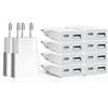 SCHITEC Caricabatterie USB 5V 1A 2Porte USB C + A Spina di Alimentazione Presa di Ricarica Caricatore per iPhone, Sam sung Telefono Cellulare, MP3, eBook Reader (Thickness 1.45cm/10packs)