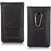 AXELENS Custodia Universale a Sacchetto Verticale per Smartphone fino a 5.1" Pollici, Cover in Similpelle con Clip Frontale, Moschettone e Passante Cintura - Colore Nero