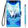 Grandoin Custodia per Samsung Galaxy A72 5G, Custodia Creativo Flip Case Portafoglio Disegni Cover in con Chiusura Magnetica + TPU Silicone Posteriore per Samsung Galaxy A72 5G (Rosa Lupo)