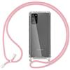 NALIA Cover con Collana per Samsung Galaxy S20 Plus - Custodia Ibrida Trasparente & Laccio - HANGIT (Retro Anti-Giallo & Regolabile) - Marchio Tedesco, Colore:Rosa