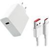 Okaywork Caricabatterie da 67 W per xiaomi adattatore caricabatterie rapido con cavo USB C da 1 m, per Xiaomi 13T 13 12S Ultra 12 Lite 12X 11T Redmi Note 13 12 11Pro 11S 10 Mi 11 Ultra 11i 10T Lite