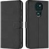 Verco custodia per Motorola Moto E7 Plus, Case per Motorola E7 Plus Cover PU Pelle Portafoglio Protettiva, Nero
