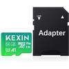 KEXIN Scheda di Memoria 64GB Micro SD con Adattatore SD C10, V30, A1, U3 Scheda Micro SD 64 gb Micro SDXC Micro SD Card TF Card per Telefono, Videocamera, Switch, Gopro, Tablet Verde