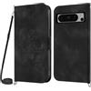 Netany Cover per Google Pixel 8 Pro con Cordino, Flip Portafoglio Custodia in Pelle, [2 Porta Carte][Chiusura Magnetica],Custodia Libro Antiurto Cover con Laccio per Google Pixel 8 Pro (Nero)
