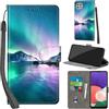PHINIENLAND Cover per Samsung Galaxy A22 5G Case PU Pelle Custodia [Kickstand] [Chiusura magnetica] [Slot per Schede], Portafoglio Flip Custodia per Samsung A22 5G,Aurora