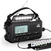 Mesqool Radio AM/FM/SW, Manovella con Ricevitore Mondiale, Emergenza Tipo C, Powerbank/Allarme SOS/Torcia/Luce di Lettura/IPX4, Portatile da Esterno per Escursionismo, Campeggio