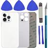 Alovexiong Vetro di ricambio posteriore compatibile con iPhone 14 Pro Back Cover, vetro posteriore di ricambio per iPhone 14 Pro Back Cover, con kit di riparazione, argento