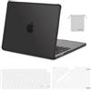 MOSISO Custodia Compatibile con MacBook Air 13 Cover M5 M4 M3 M2 2026-2022 A3449 A3240 A3113 A2681, 13,6'' Case Anti-crepa Angoli e Bordo Morbido TPU&Copritastiera&Pellicola&Borsa, Nero