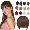 Elailite Cerchietto con Frangia Capelli a Trecce Posticci Donna Frangetta Frontale Finta Voluminoso Bang Hair Extension 55g Castano Chiaro