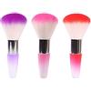 Mwoot 3 Pezzi nail art Dust Brush Remover Cleaner per acrilico gel UV, unghie polvere strass trucco fondazione (Rosso, rosa, viola)