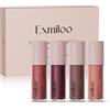 Exmiloo Set Rossetti Mini, 4 Colori - Tinta Labbra Matte & Gloss, Rossetto Liquido Leggero ad Alta Pigmentazione, Lunga Durata, Set Make Up Viaggio, Vegano e Cruelty Free (Euphoria Nights)