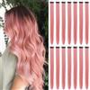 Beamely 16 pezzi di extension per capelli a clip, ciocche di capelli color rosa scuro per feste, accessori per capelli arcobaleno per donne, ragazze e bambini, 55 cm