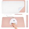 SUPERFINDINGS 2 pezzi tappeto da tavolo per nail art riposa mano pieghevole cuscino di riposo per mani manicure rosa e bianco materasso da tavolo in morbido PU accessorio per salone tecnico