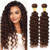 Lakaisa Deep Wave Capelli Naturali Umani Donna Extensions Human Hair Bundles Sew in Hair Chocolate Brown Real Hair Extensions 2 Bundles Unprocessed Minimal Smell for Woman 30 30 Pollici