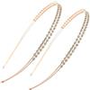 BUKYCAT 2 Pezzi Cerchietto per Capelli Strass, Cerchietto per Capelli a Doppio Strato, Cerchio dei Capelli da Sposa con Strass, Cerchietto Con Strass Retrò Per Feste, Matrimoni, Cerimonie (Rose gold, 0)