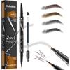HZZYJ Matita per sopracciglia impermeabile 2 in 1 microblading a due estremità, matita per sopracciglia a lunga durata, resistente alle sbavature con pennello per sopracciglia, produce un colore naturale