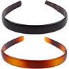 Pchnfei 2 fasce per capelli in plastica, guscio di tartaruga con denti, accessori per capelli antiscivolo da donna (marrone+nero)