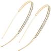 BUKYCAT 2 Pezzi Cerchietto per Capelli Strass, Cerchietto per Capelli a Doppio Strato, Cerchio dei Capelli da Sposa con Strass, Cerchietto Con Strass Retrò Per Feste, Matrimoni, Cerimonie (Golden, 0)