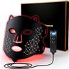 Bliuozr Maschera LED Viso con Luce Rossa, 4 Colori per Cura Viso, Maschera Viso LED con Timer Intelligente per Terapia a Luce Rossa, Ideale per Uso Domestico e in Viaggio, LED Mask Viso