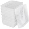 Cetomo Scatola portaoggetti in plastica con 15 scomparti per lingerie, calze con coperchio, organizzatore per calzini, impilabile con pareti divisorie, cestino per vestiti, grigio (31 x 24 x 8 cm)