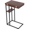 Relaxdays Tavolino Relaxdays, HxLxP: 64 x 52 x 39 cm, Piano Estensibile, MDF, Metallo, C-Form, tavolino, Marrone/Nero