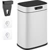 Relaxdays Pattumiera da Appendere in Cucina, Cestino da 5 l, Secchio per Umido Estraibile, Coperchio, in Ferro, Bianco