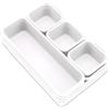 Addis 8 scomparti per cassetti ad incastro in plastica, per cucina, ufficio, scrivania, trucco, gioielli, artigianato, bagno, organizzazione, colore: bianco