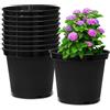 RooTrimmer Vasi da vivaio da 3 galloni, 10P in plastica da 25,4 cm, con fori di drenaggio, vasi da fiori profondi da giardino neri, per piante da esterno e interno